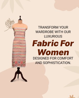 Mannequin displaying a patterned fabric for women's clothing.