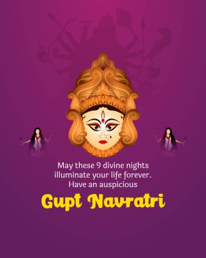 Digital illustration of Goddess Durga for Gupt Navratri