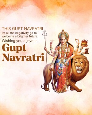 Image depicting Goddess Durga on a lion during Gupt Navratri