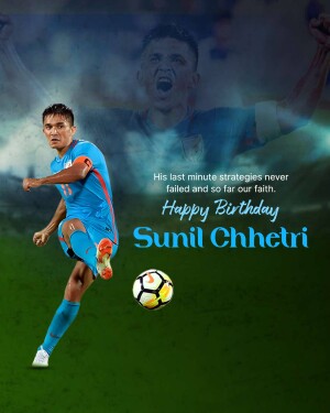 Sunil Chhetri celebrating on a birthday graphic