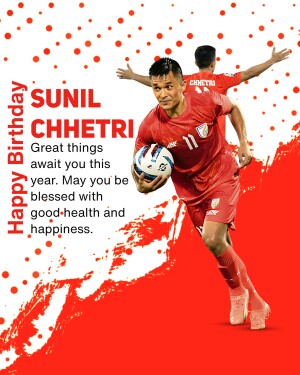Sunil Chhetri celebrating his birthday with a football