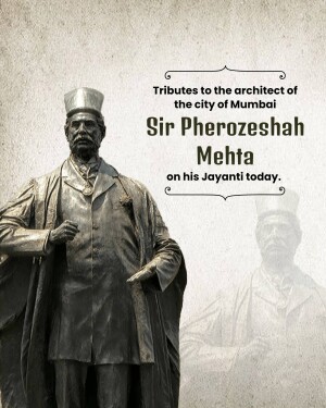 Statue of Sir Pherozeshah Mehta, a prominent figure in Mumbai's history
