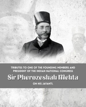 Portrait of Sir Pherozeshah Mehta, a founding member and president of the Indian National Congress
