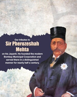 Portrait of Sir Pherozeshah Mehta, a founding figure of the Bombay Municipal Corporation