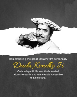 Portrait of Dada Kondke, a renowned Marathi film personality
