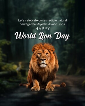 Majestic Asiatic Lion portrait for World Lion Day