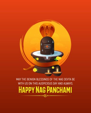 Illustration of a Shiva Lingam with a cobra and decorative elements for Nag Panchami