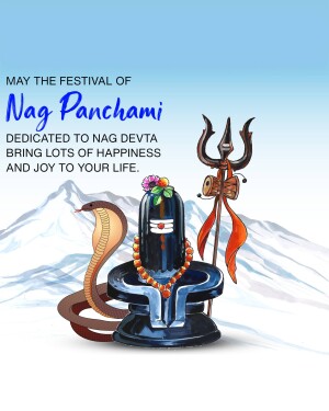 Nag Panchami festival image with Shiva Lingam and snake