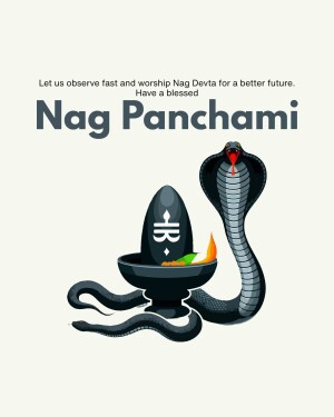Nag Panchami image with a cobra and Shiva Lingam