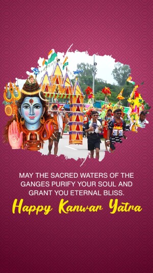 Kanwar Yatra celebration with Lord Shiva and devotees