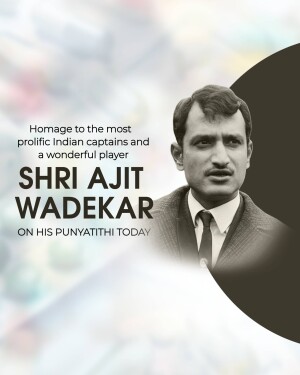 Portrait of Shri Ajit Wadekar, former Indian cricket captain