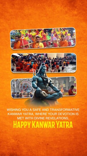 Kanwar Yatra celebration with Lord Shiva image