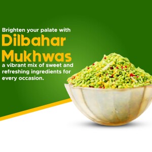 Close-up of Dilbahar Mukhwas in a wooden bowl