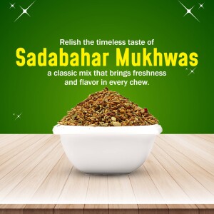 Bowl of Sadabahar Mukhwas with green background
