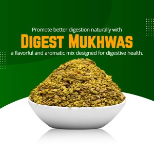 A bowl of Digest Mukhwas, a flavorful and aromatic mix for digestive health.