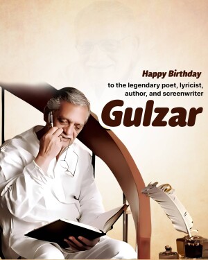 Portrait of Gulzar, the renowned poet, lyricist, and screenwriter