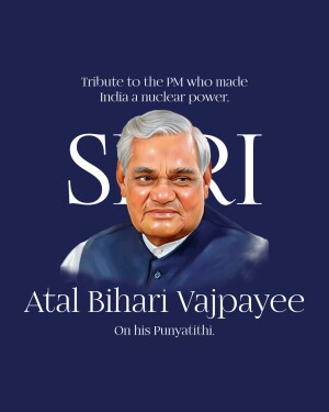 Portrait of Atal Bihari Vajpayee, former Prime Minister of India