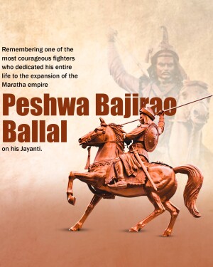 Digital art depicting Peshwa Bajirao Ballal on horseback, a tribute to his courage and dedication.