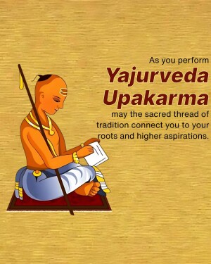 Illustration of a traditional Brahmin performing Yajurveda Upakarma