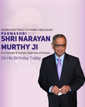 Portrait of Narayana Murthy, Co-Founder and former Chairman of Infosys
