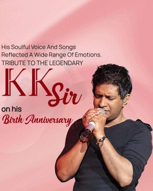 Portrait of KK, the legendary singer, holding a microphone.