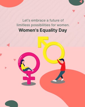 Illustration depicting gender equality with male and female symbols and figures.