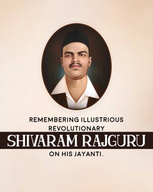Portrait of Shivaram Rajguru, an Indian revolutionary