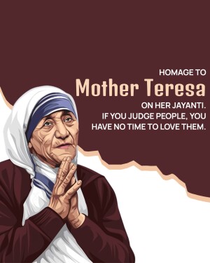 Portrait of Mother Teresa with a quote