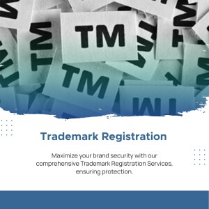 Image depicting trademark symbols and text promoting trademark registration services.