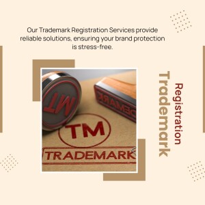 Trademark registration services with stamp and text