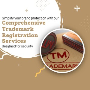 Trademark registration services with a stamp and branding elements
