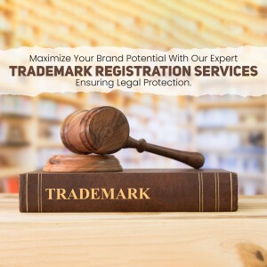 Trademark registration with gavel and book