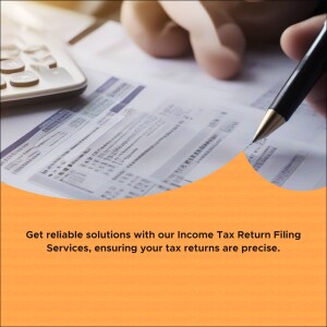 Hand filling out tax forms with calculator and pen