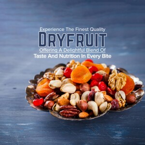 A silver platter filled with a colorful assortment of dry fruits and nuts.