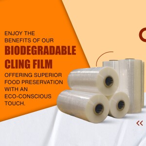 Rolls of biodegradable cling film for food preservation