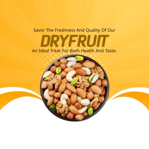 A bowl of assorted dry fruits on a vibrant yellow background.