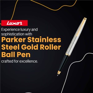 Luxor Parker Stainless Steel Gold Roller Ball Pen advertisement