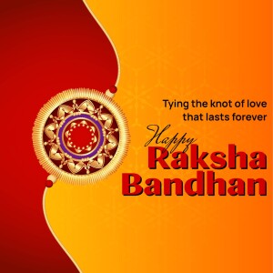 Raksha Bandhan greeting card with floral design and text