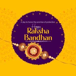 Raksha Bandhan festival greeting with Rakhi and floral design