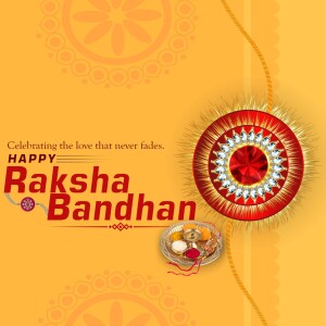 Raksha Bandhan greeting with Rakhi and Pooja Thali