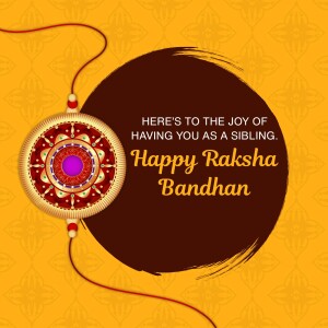 Raksha Bandhan greeting with a Rakhi and text
