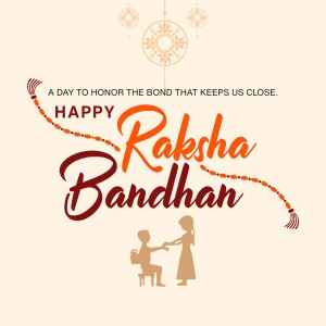 Raksha Bandhan celebration with brother and sister silhouette