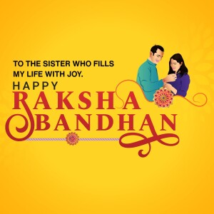 Raksha Bandhan greeting with a brother and sister