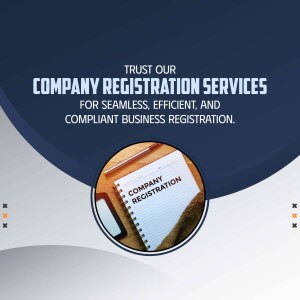 Image promoting company registration services with a notebook and pen.
