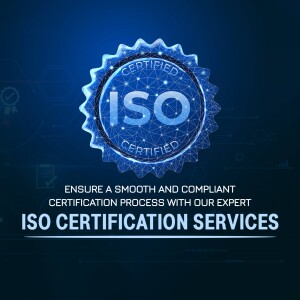 ISO 9001 Certification Badge with blue and white design