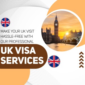 Image promoting UK visa services with a backdrop of the Houses of Parliament and Big Ben.