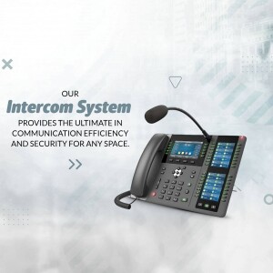 Modern intercom system with a sleek design and digital display