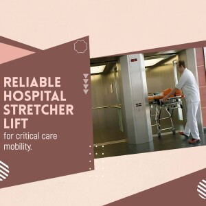 Hospital staff using a stretcher lift in an elevator for critical care mobility.