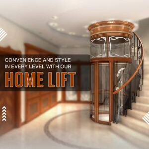 Elegant glass home elevator in a luxurious interior