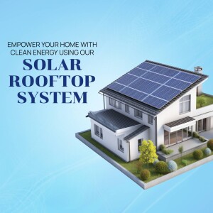 A house with solar panels on the roof, promoting clean energy.